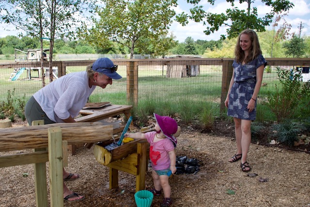 Terri Roney and Lena at Little Acorn Park